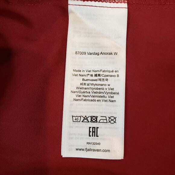 NWT FJALLRAVEN Vardag Anorak Jacket G-1000 Fabric Bordeaux Red Women's Size XL - Picture 8 of 15